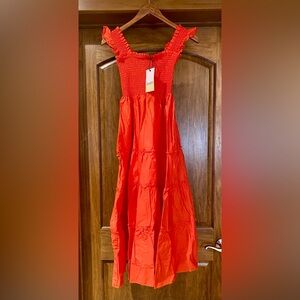 NWT Orange Smocked Dress